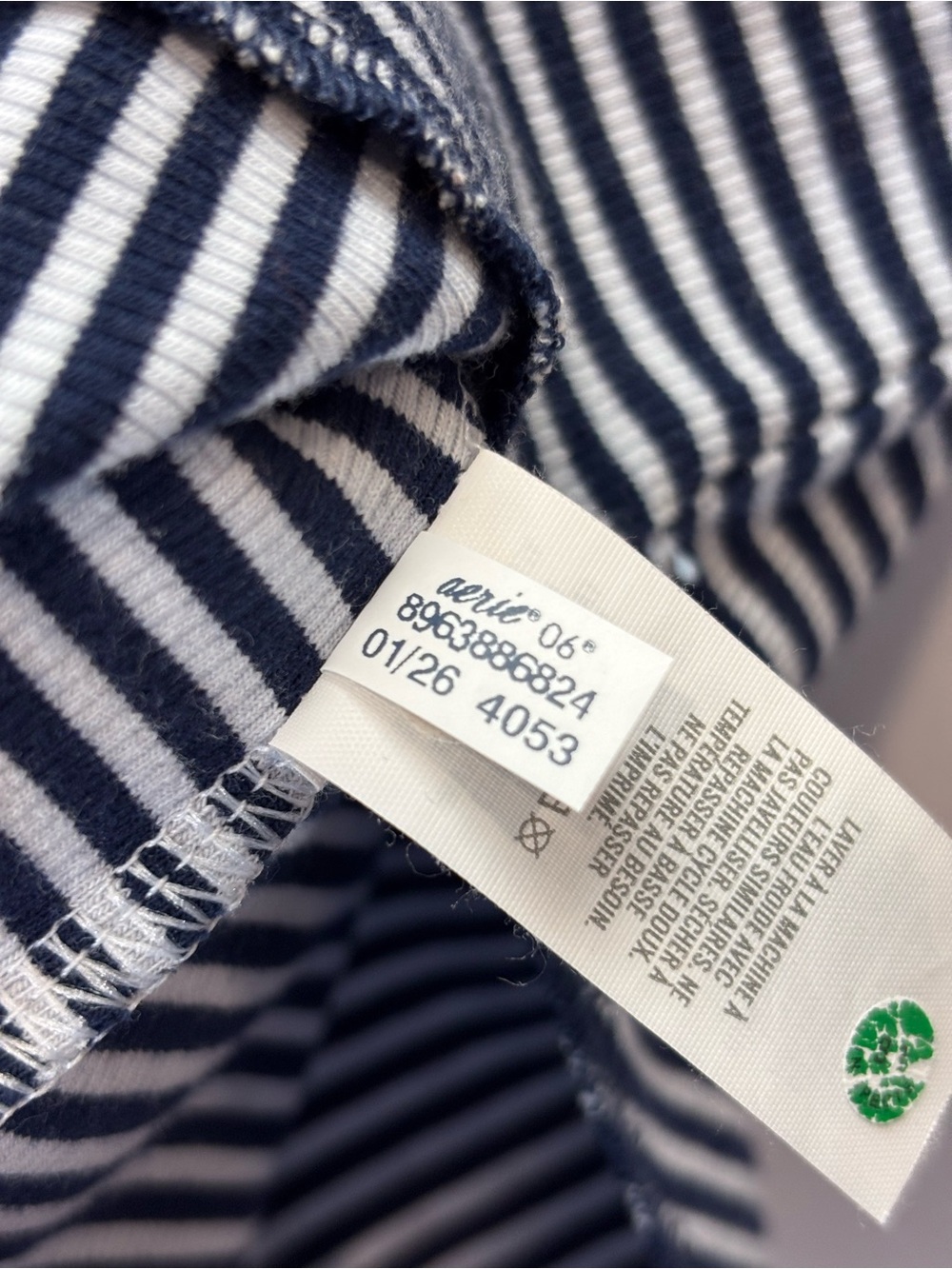 Aerie Ribbed Striped Tank Top Navy White XXS Women’s Stretch - Picture 7 of 11
